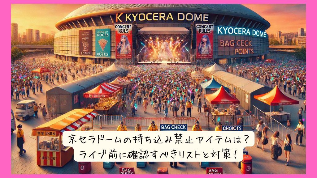 京セラドームの持ち込み禁止アイテムは？ライブ前に確認すべきリストと対策！